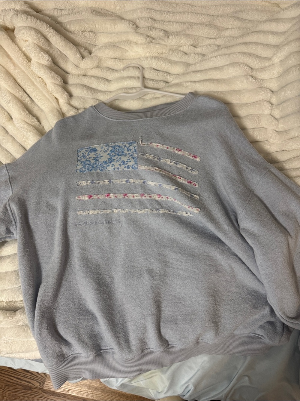 LoveshackfancyLight Blue Women's Floral-Accent Sweatshirt